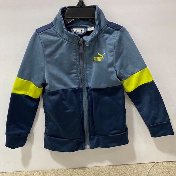 Puma Toddler Boys Full-Zip Track Jacket 18M Navy/Blue/Yellow Polyester Blend - Picture 1 of 4